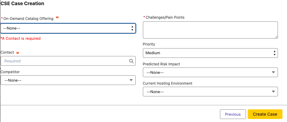 Salesforce の CSE ケース作成フォーム
