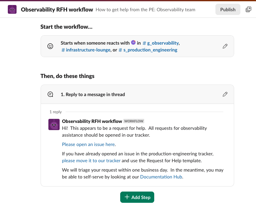 Example Slack Workflow