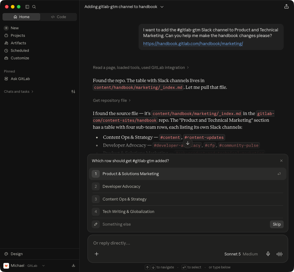 Claude for Desktop - Chat から変更する
