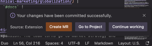 Web IDE - マージリクエストの作成