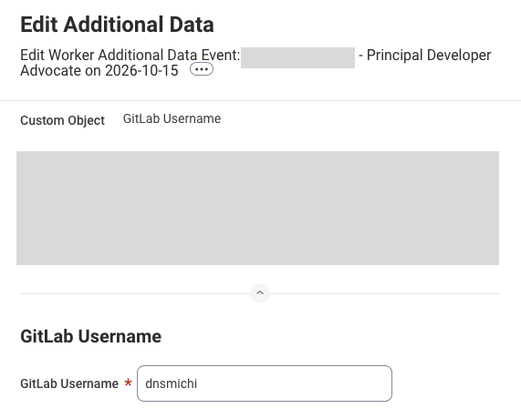 Workday の GitLab ユーザー名フォーム