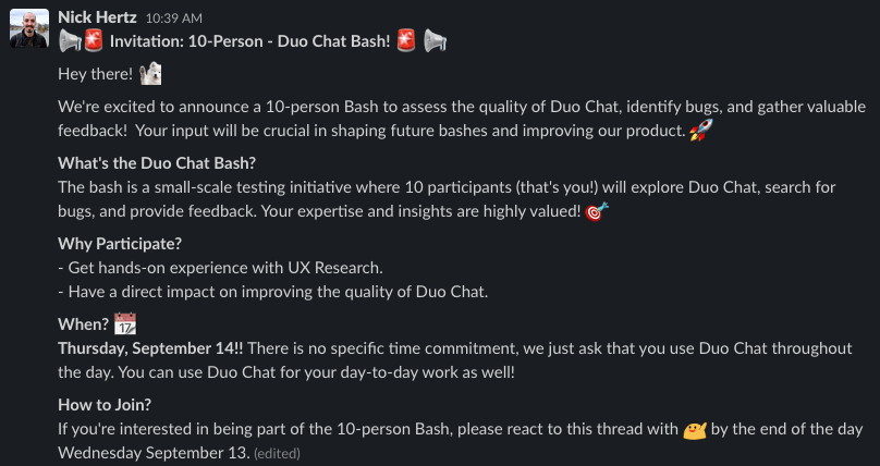 Slack 招待の例
